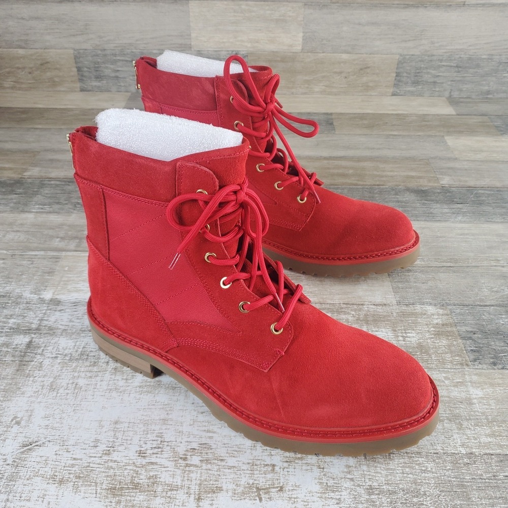 Saint Morta Legion Mens Boots Sz 12 Red Gum Suede Comfort Lace Up Back Zip